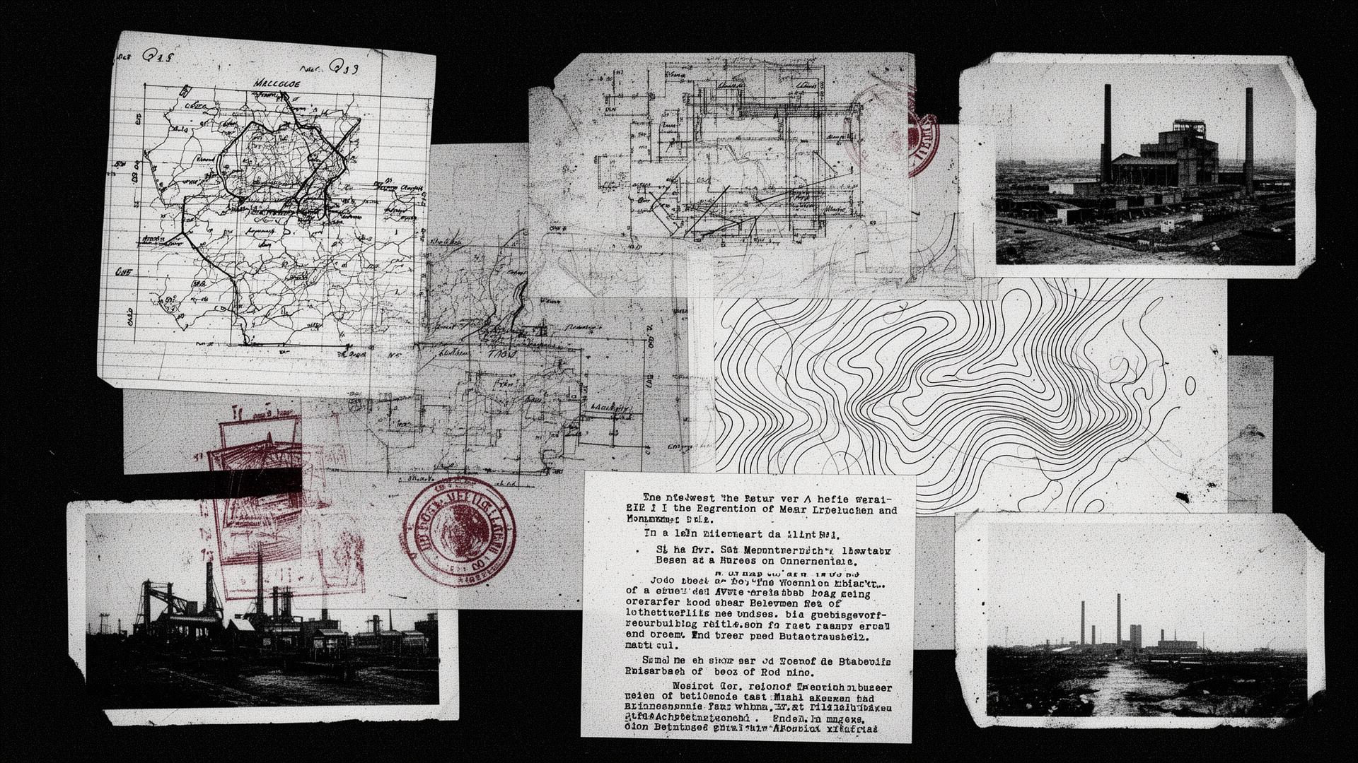 Archival research collage
